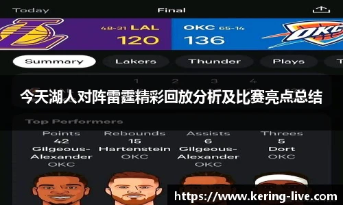今天湖人对阵雷霆精彩回放分析及比赛亮点总结